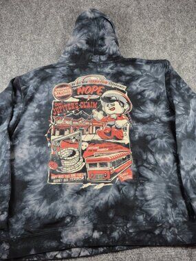 Vtg Universal Studios Hollywood Hoodie Sweatshirt Men XL Jupiter's Claim Tie Dye